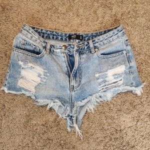 Denim Distressed Shorts size 8